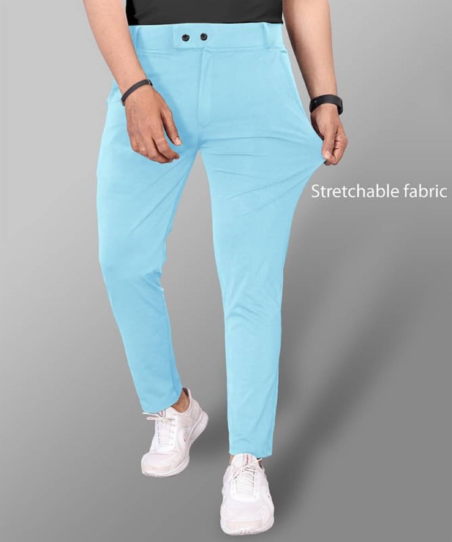    			Woozie Regular Flat Men's Chinos - Light Blue ( Pack of 1 )
