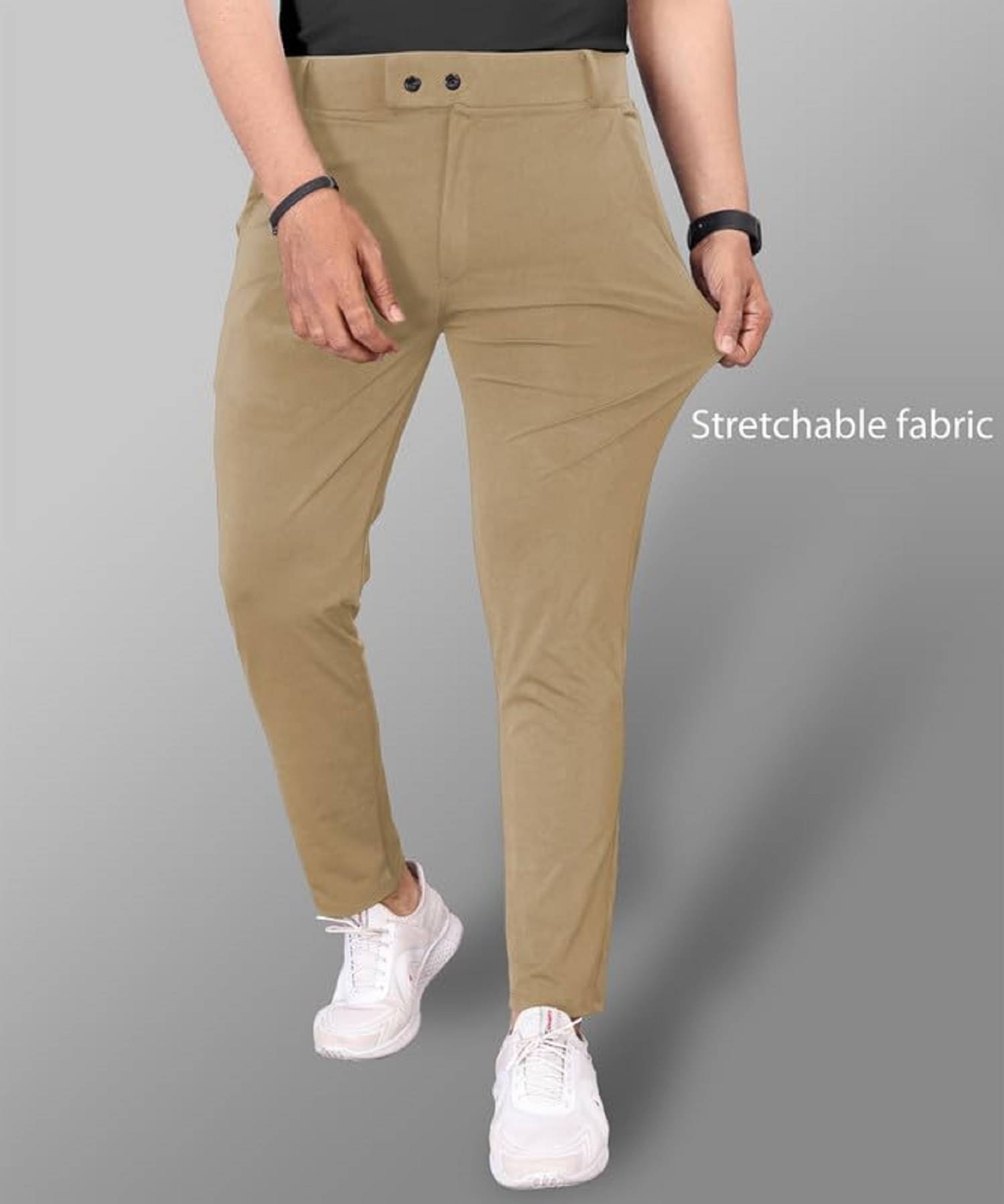     			Woozie Regular Flat Men's Chinos - Khaki ( Pack of 1 )