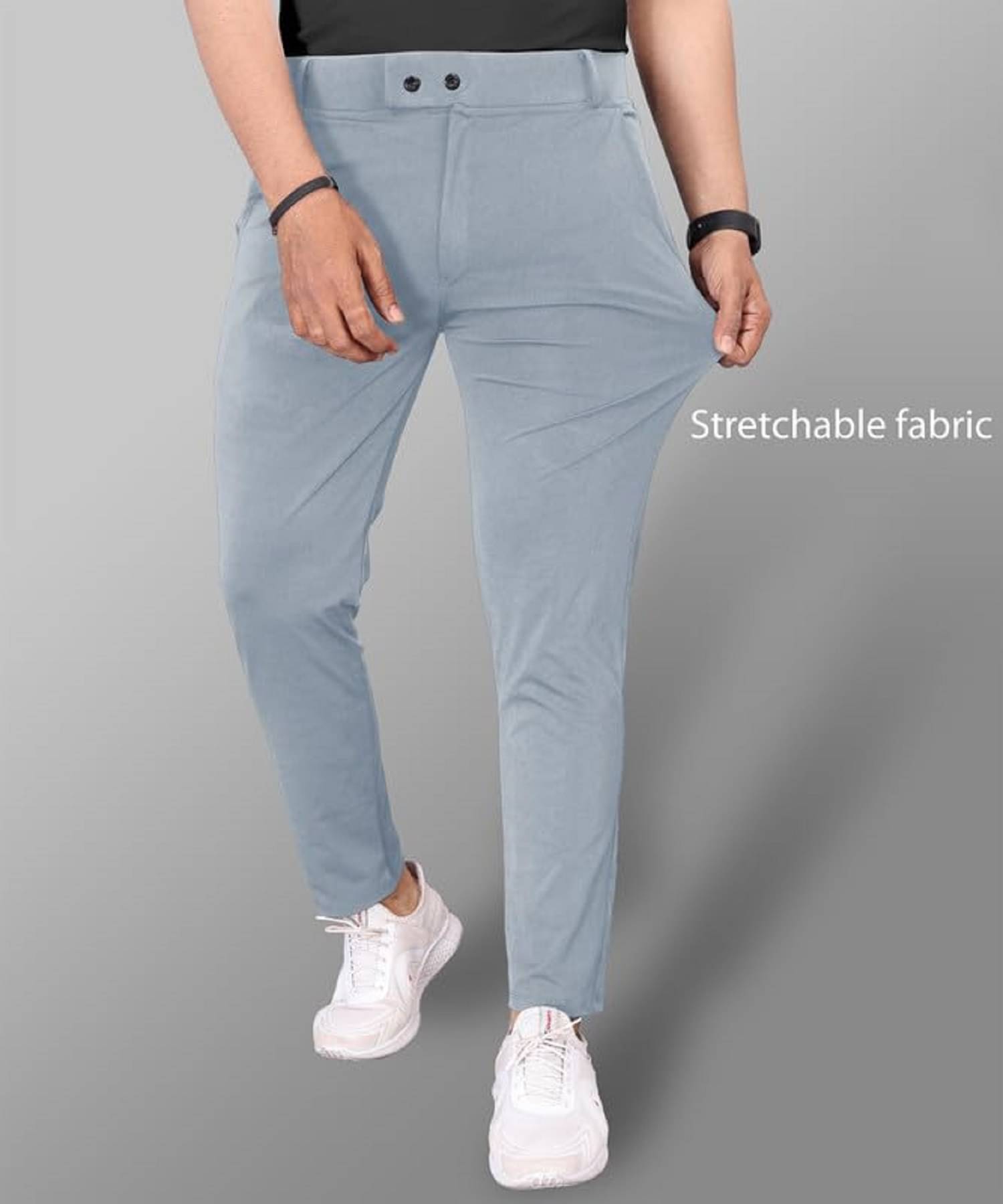     			Woozie Regular Flat Men's Chinos - Grey ( Pack of 1 )