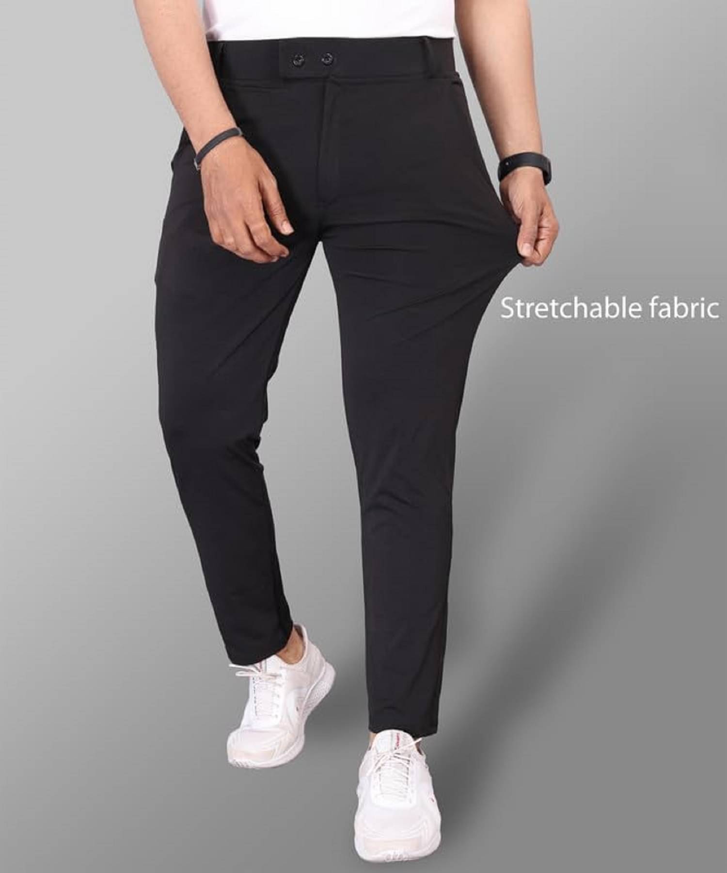     			Woozie Regular Flat Men's Chinos - Black ( Pack of 1 )