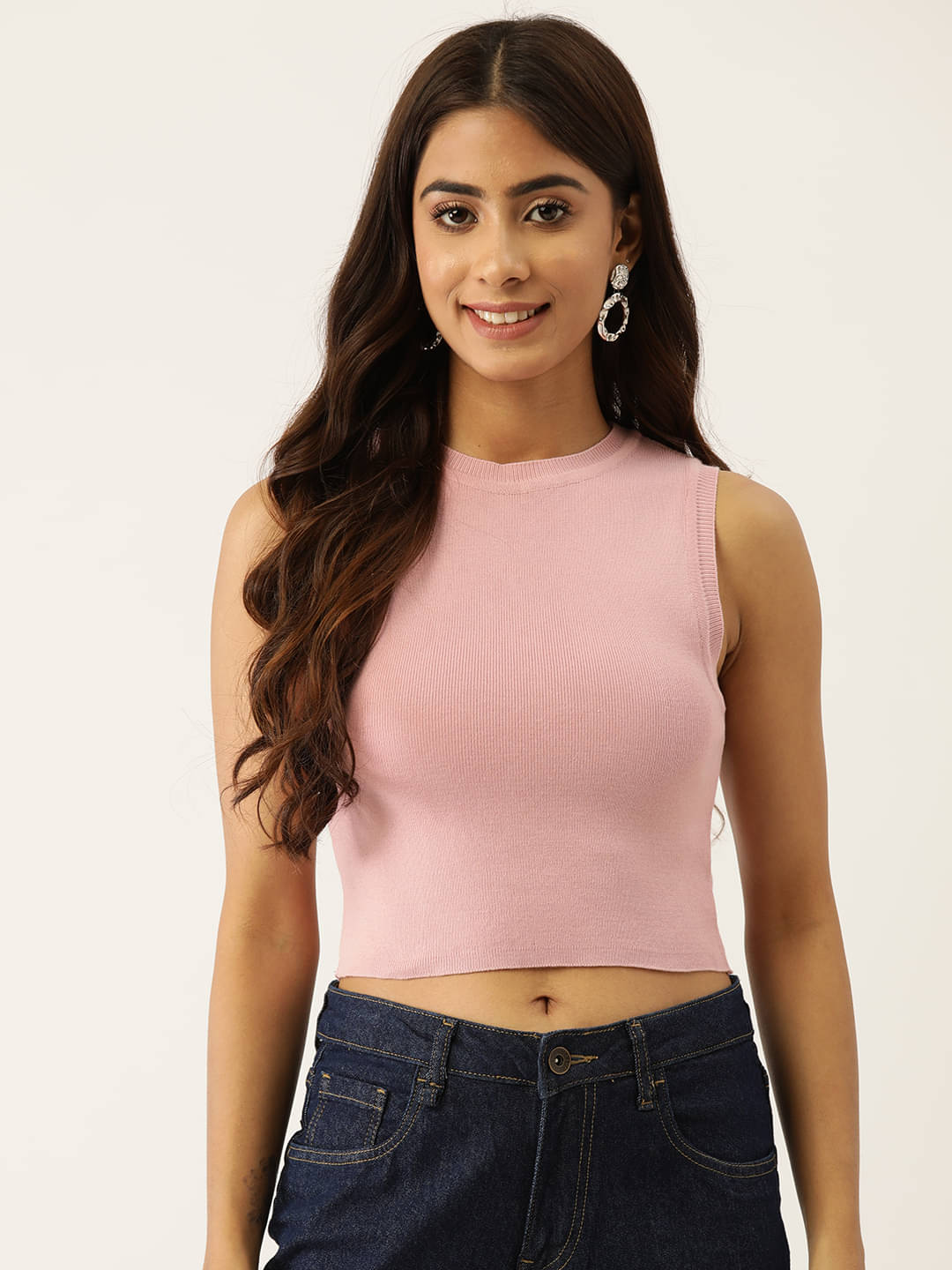 femea Women's Cotton Blend Crop Top ( Pink ) femea Women's Cotton Blend Crop Top ( Pink )