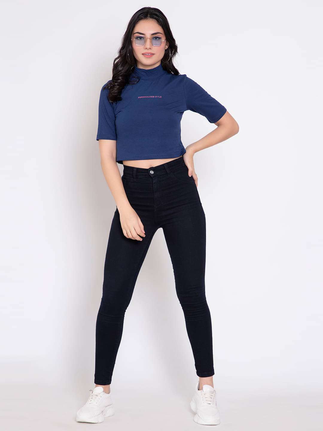 femea Women's Cotton Crop Top ( Blue ) femea Women's Cotton Crop Top ( Blue )