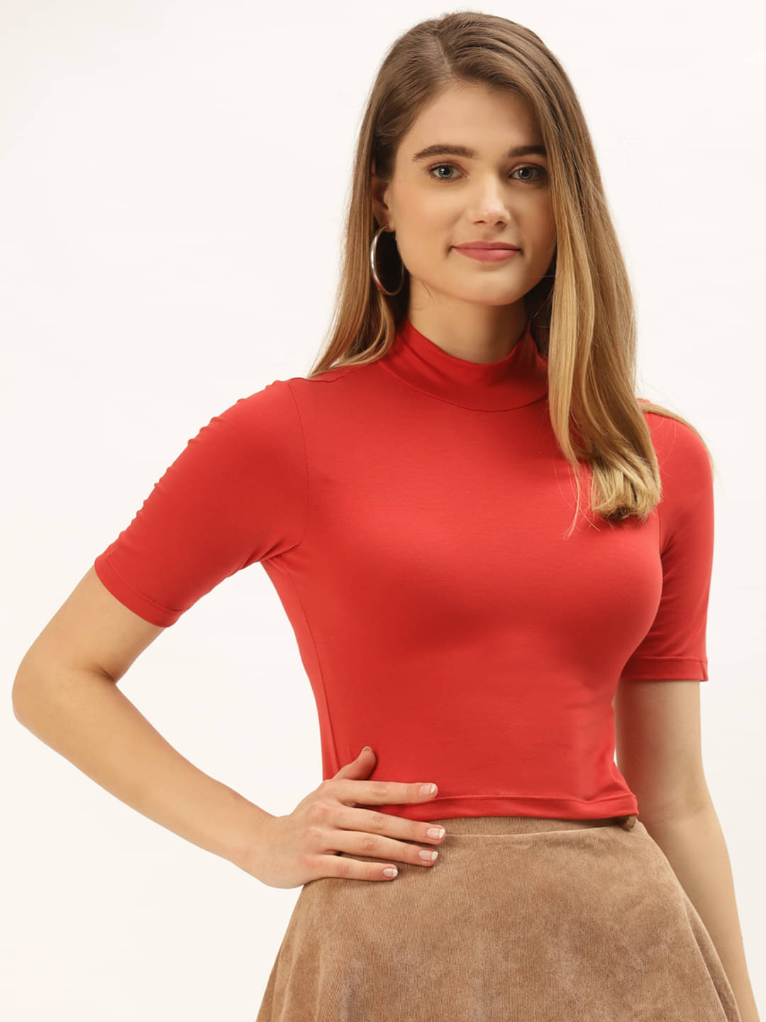 femea Women's Cotton Crop Top ( Red ) femea Women's Cotton Crop Top ( Red )