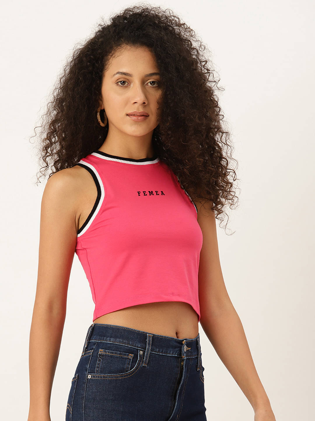     			femea Women's Cotton Crop Top ( Pink )