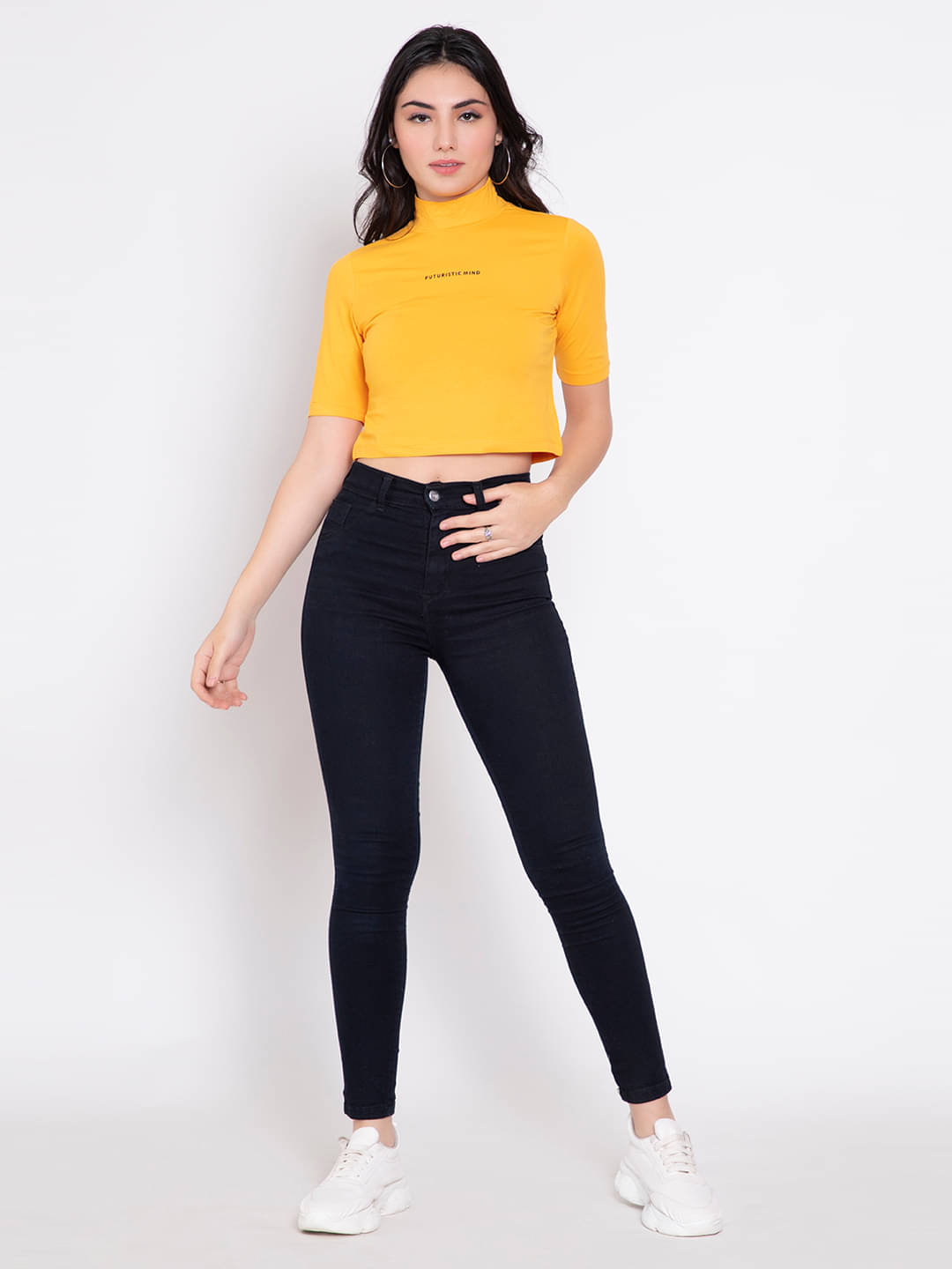 femea Women's Cotton Crop Top ( Yellow )     			femea Women's Cotton Crop Top ( Yellow )