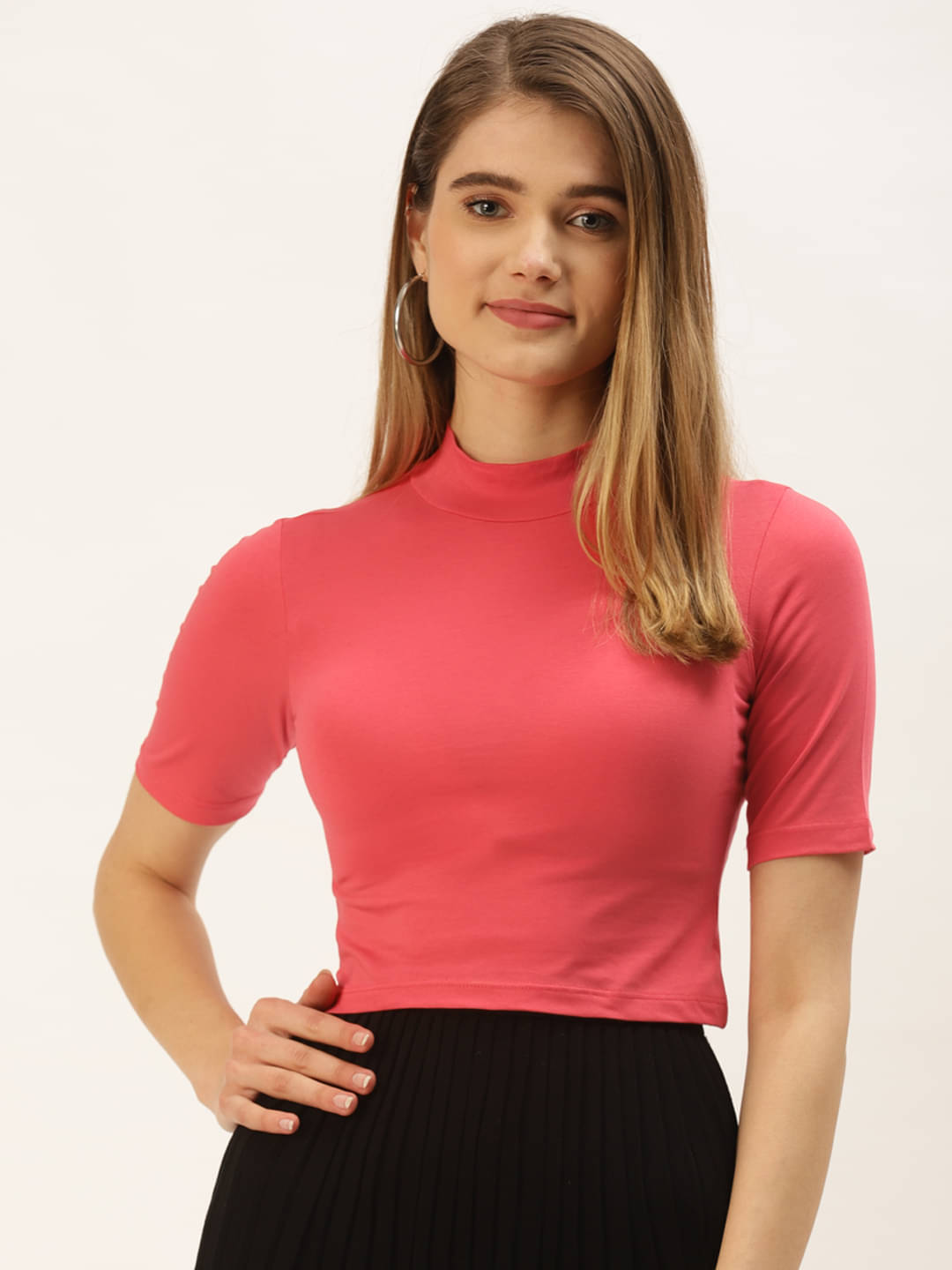     			femea Women's Cotton Crop Top ( Magenta )