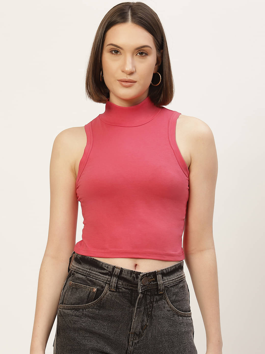     			femea Women's Cotton Crop Top ( Magenta )