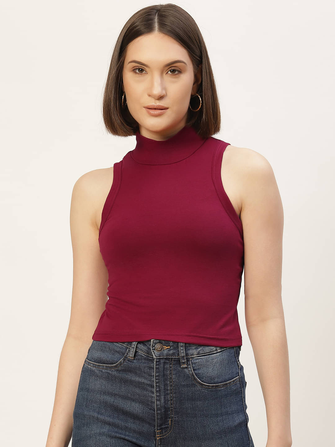     			femea Women's Cotton Crop Top ( Fluorescent Pink )