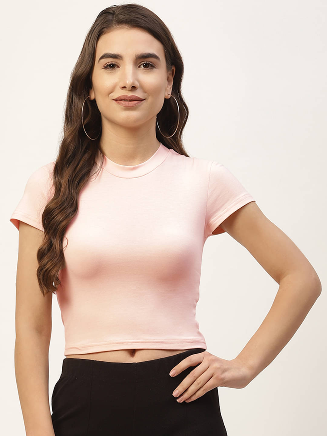     			femea Women's Cotton Crop Top ( Light Pink )