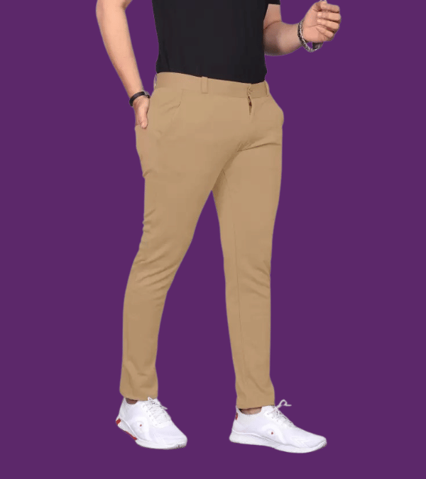 ikigai Slim Flat Men's Chinos - Khaki ( Pack of 1 ) - Trousers | Buy online on ZillyBuy