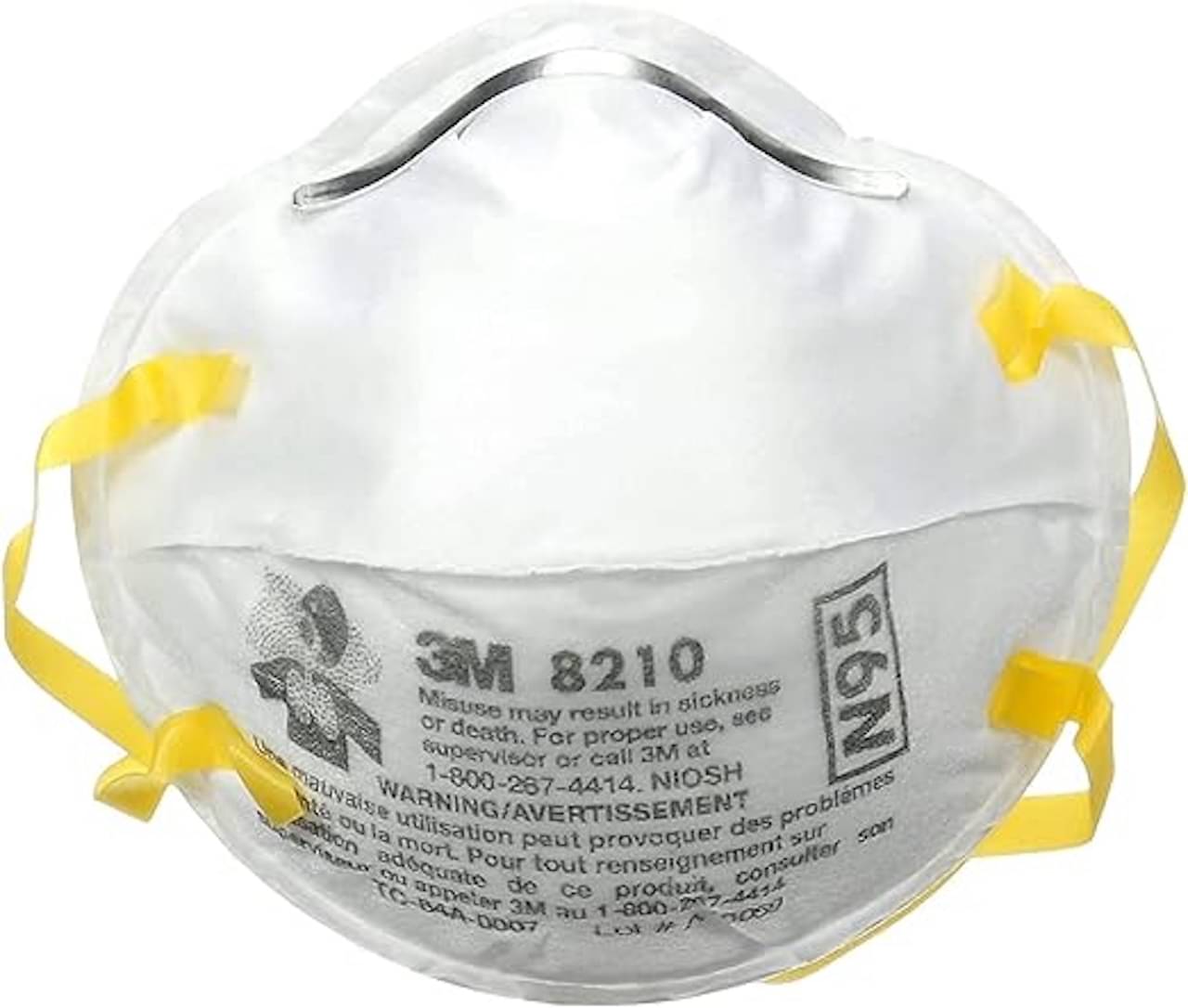 3M 8210 Disposable Respirator N95 Face Mask Metal Nose Clip and Elastic Headband (Pack of 10) 3M 8210 Disposable Respirator N95 Face Mask Metal Nose Clip and Elastic Headband (Pack of 10)