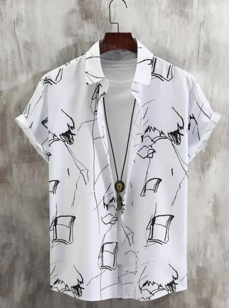 ARZ Poly Cotton Regular Fit Printed Half Sleeves Men's Casual Shirt - White ( Pack of 1 )     			ARZ Poly Cotton Regular Fit Printed Half Sleeves Men's Casual Shirt - White ( Pack of 1 )