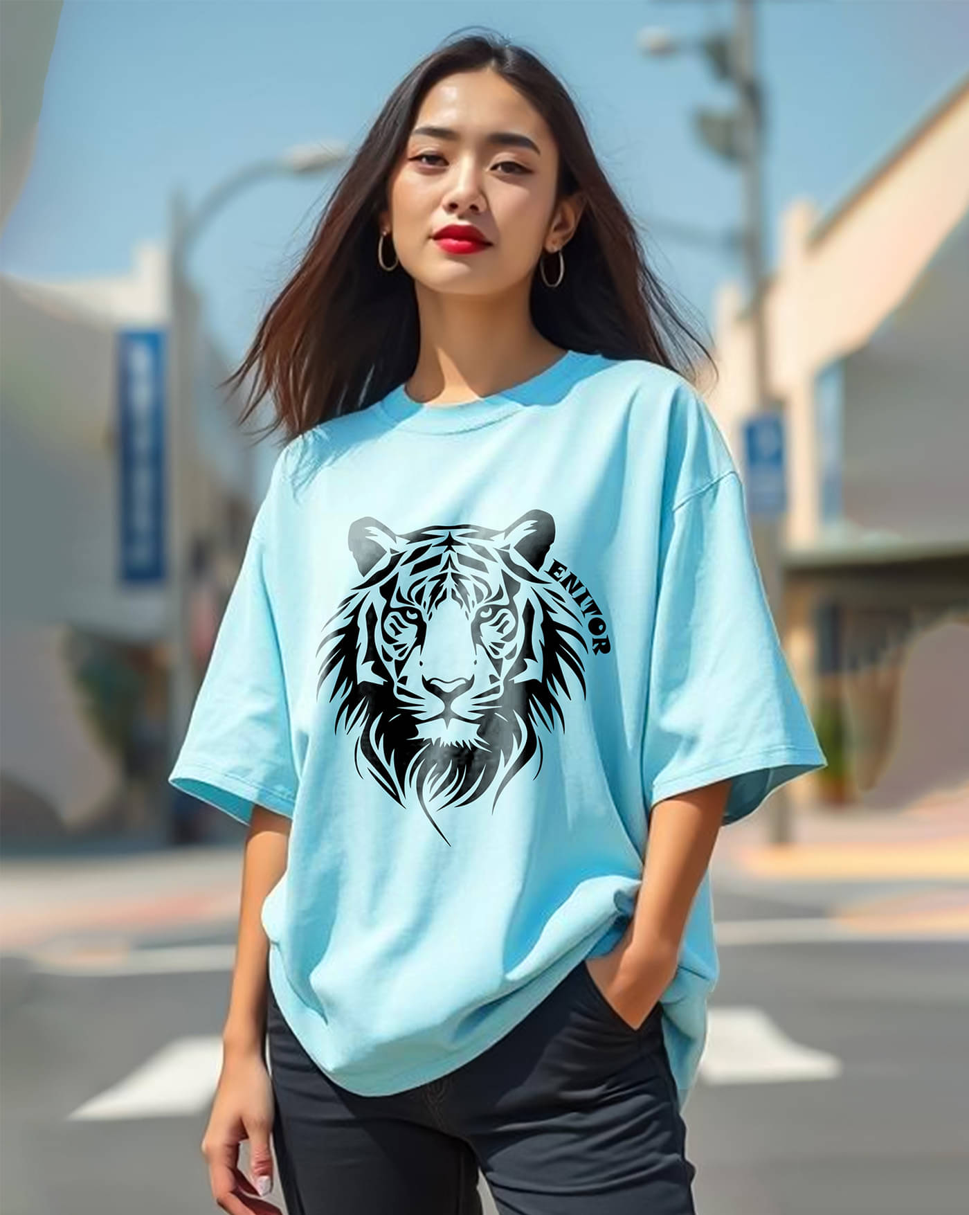 AUSK Women's Oversized Printed Round Neck Cotton Blend T-Shirt ( Sea Green , Pack of 1 ) AUSK Women's Oversized Printed Round Neck Cotton Blend T-Shirt ( Sea Green , Pack of 1 )