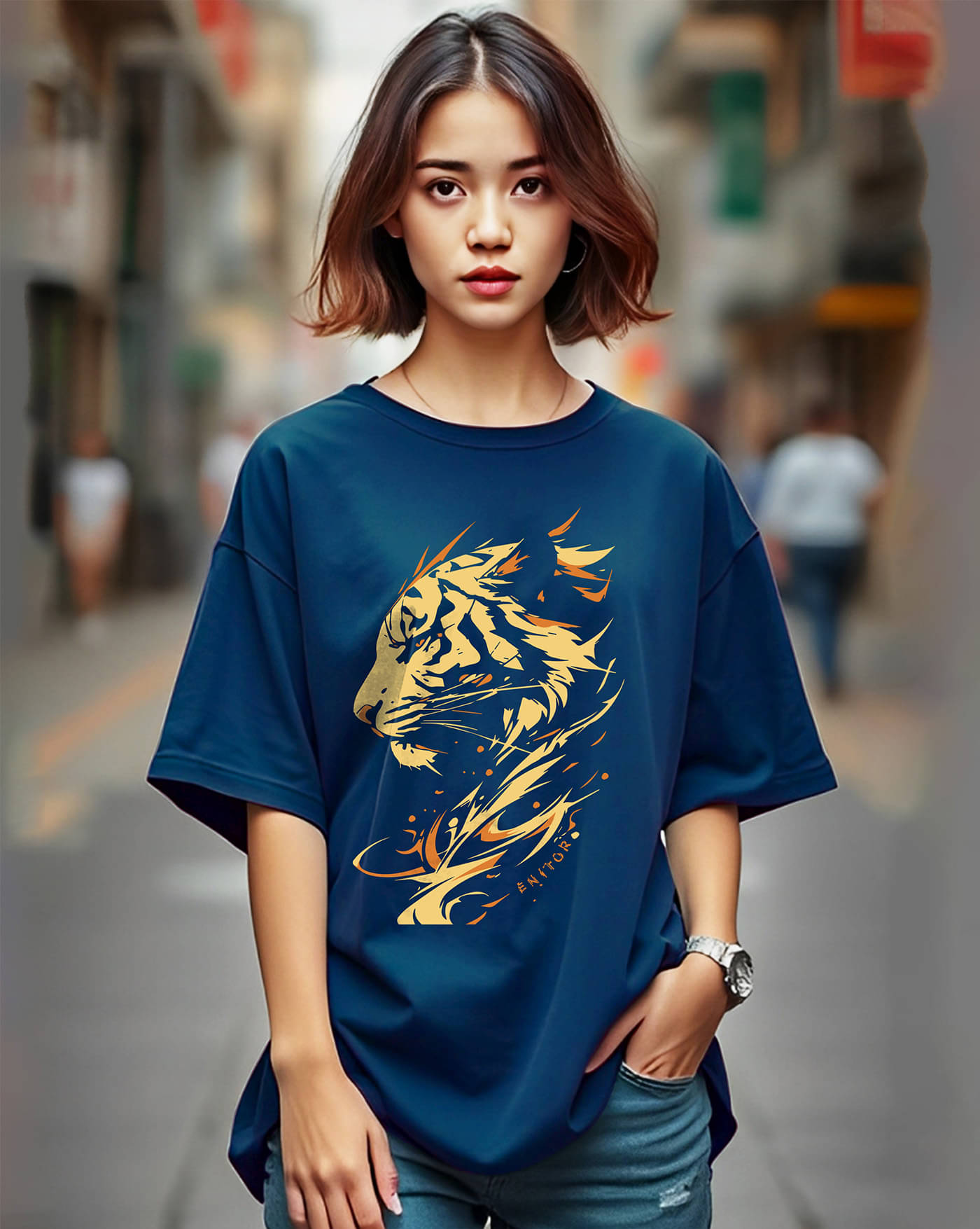 AUSK Women's Oversized Printed Round Neck Cotton Blend T-Shirt ( Teal , Pack of 1 ) AUSK Women's Oversized Printed Round Neck Cotton Blend T-Shirt ( Teal , Pack of 1 )