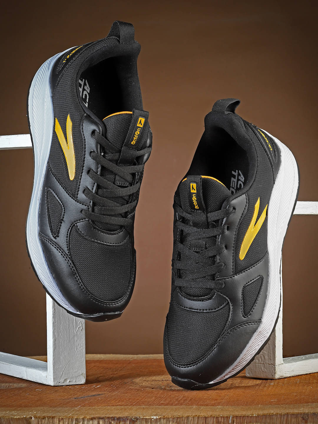     			Action Black Men's Sports Running Shoes