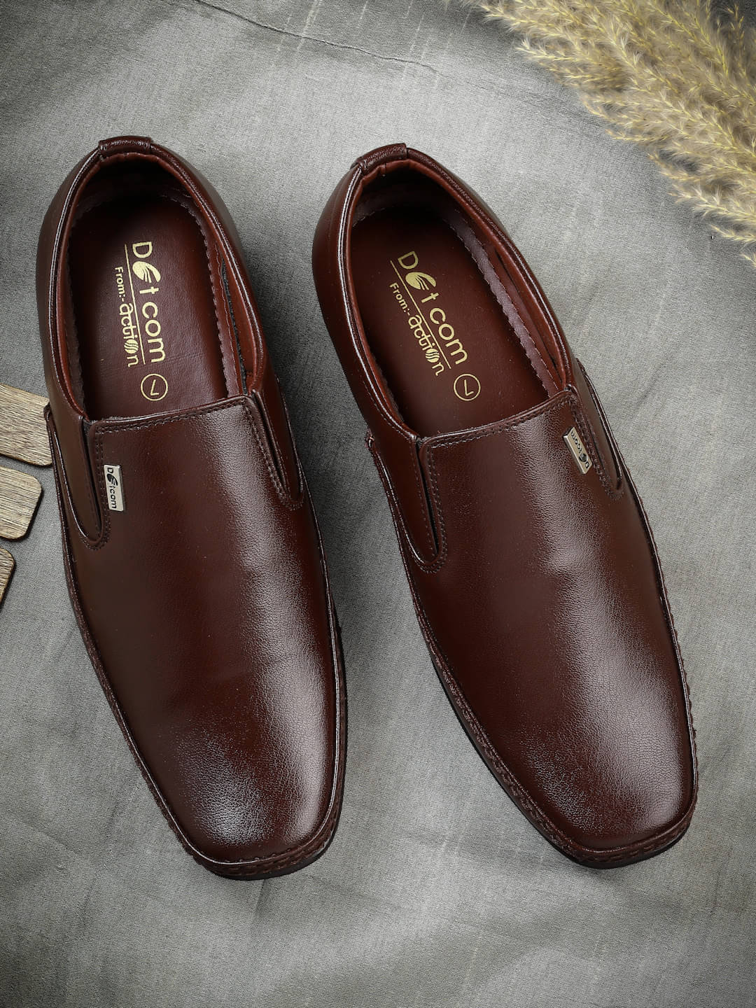     			Action Brown Men's Slip On Formal Shoes