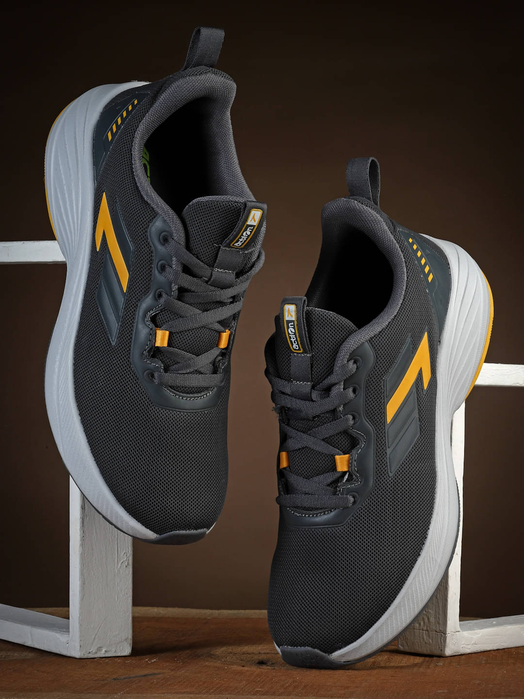     			Action Light Grey Men's Sports Running Shoes