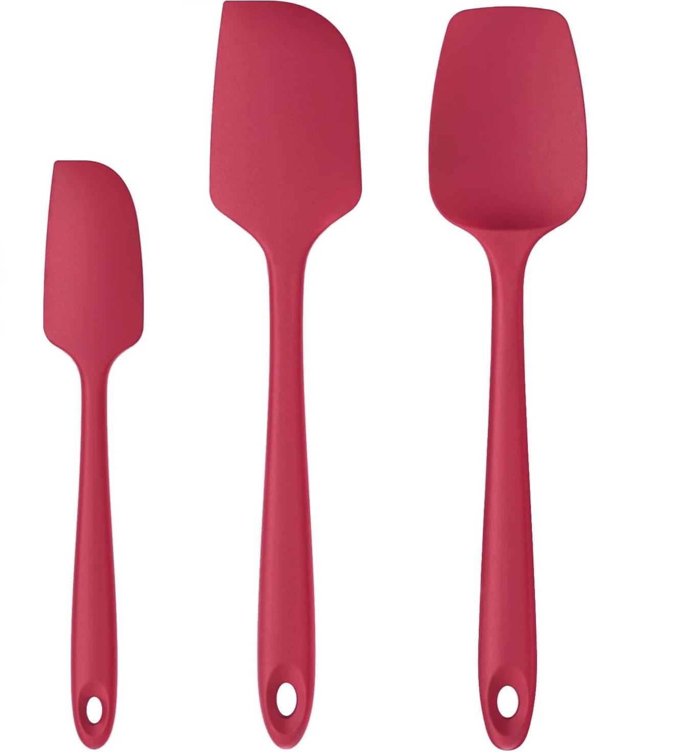 Baskety Red Silicone Large And Small Spatula With Cooking Spoon Set (Pack of 3) Baskety Red Silicone Large And Small Spatula With Cooking Spoon Set (Pack of 3)