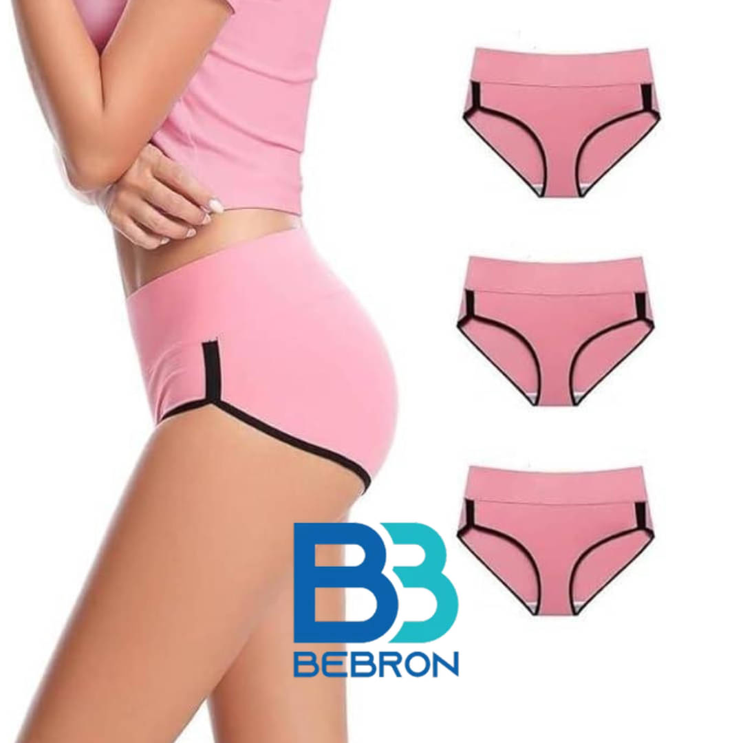     			Bebron Pack of 3 Cotton Lycra Hipster For Women ( Pink )