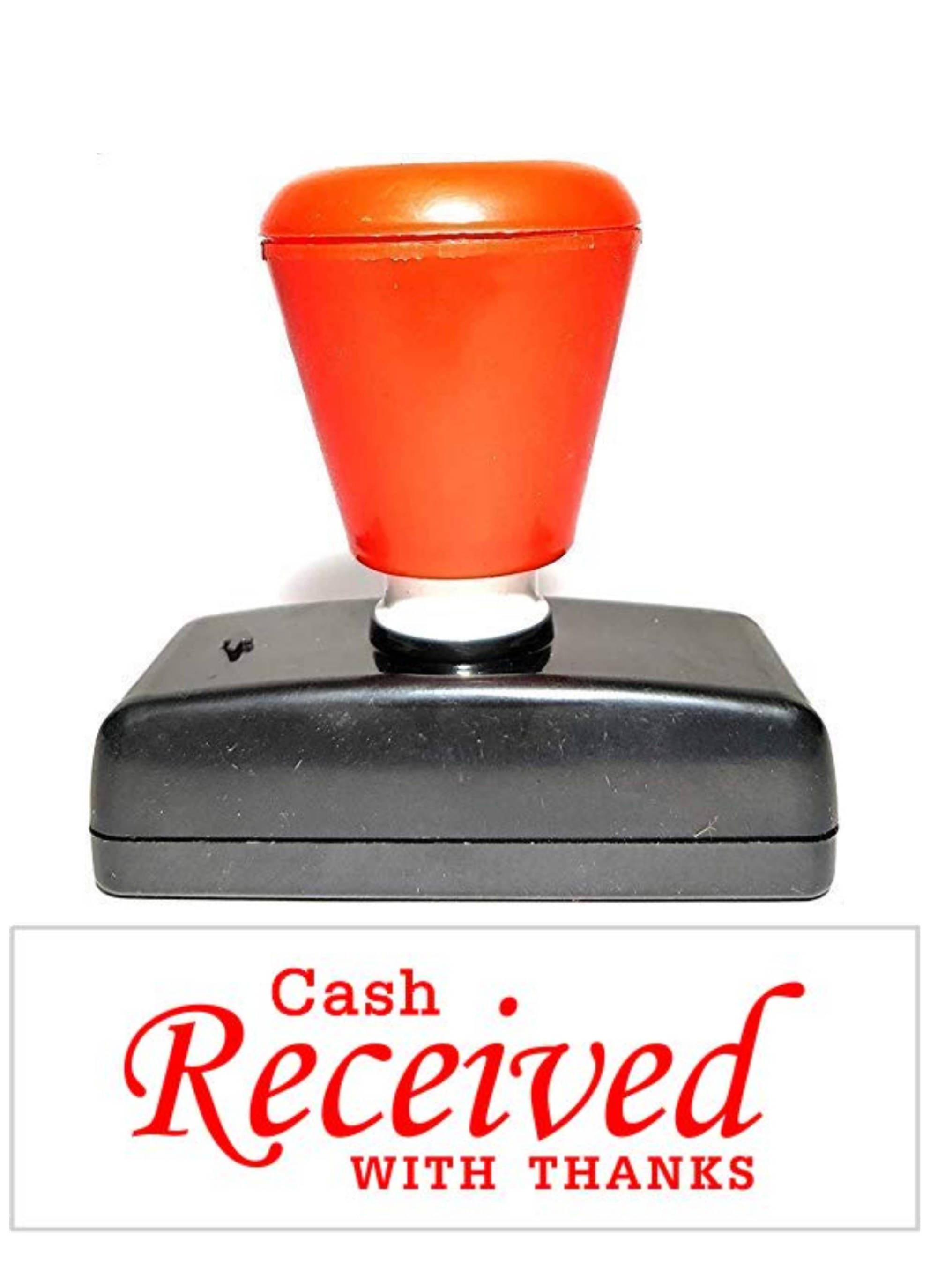 Cash received with Thanks Pre Ink Stamp (Set Of 1, Red) Cash received with Thanks Pre Ink Stamp (Set Of 1, Red)