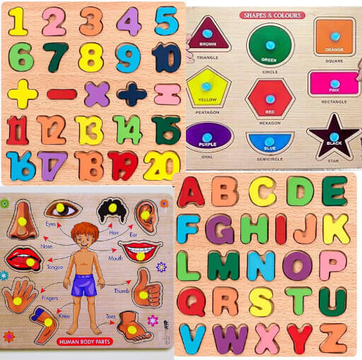     			Combo WoodenLearning EducationalBoard Alphabets,0To9Number Counting,BodyPart
