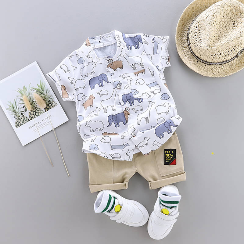 DANGAR Pack of 1 Unisex Cotton Blend Shirt & Shorts Set ( White ) DANGAR Pack of 1 Unisex Cotton Blend Shirt & Shorts Set ( White )