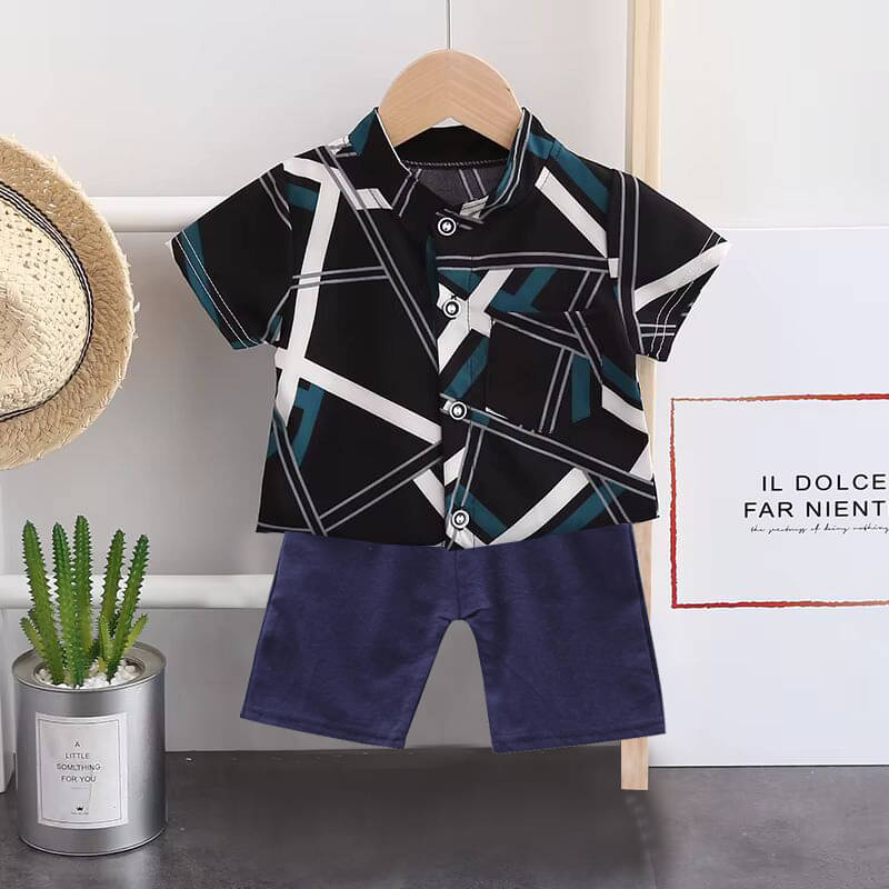 DANGAR Pack of 1 Unisex Cotton Blend Shirt & Shorts Set ( Black ) DANGAR Pack of 1 Unisex Cotton Blend Shirt & Shorts Set ( Black )