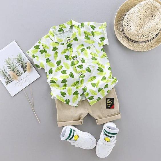 DANGAR Pack of 1 Unisex Cotton Blend Shirt & Shorts Set ( Green ) DANGAR Pack of 1 Unisex Cotton Blend Shirt & Shorts Set ( Green )