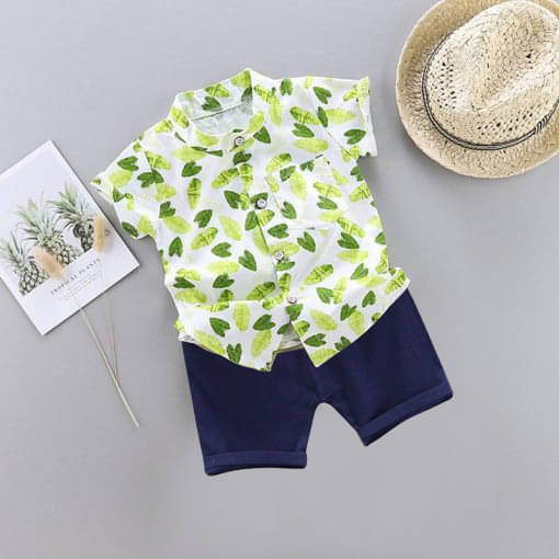     			DANGAR Pack of 1 Unisex Cotton Blend Shirt & Shorts Set ( Green )
