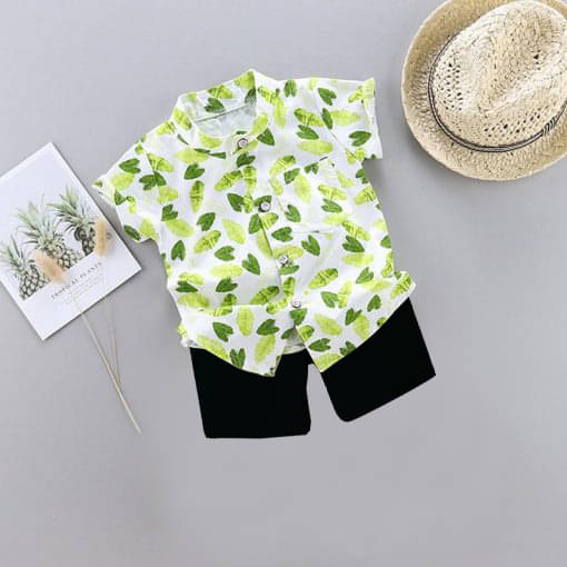     			DANGAR Pack of 1 Unisex Cotton Blend Shirt & Shorts Set ( Green )