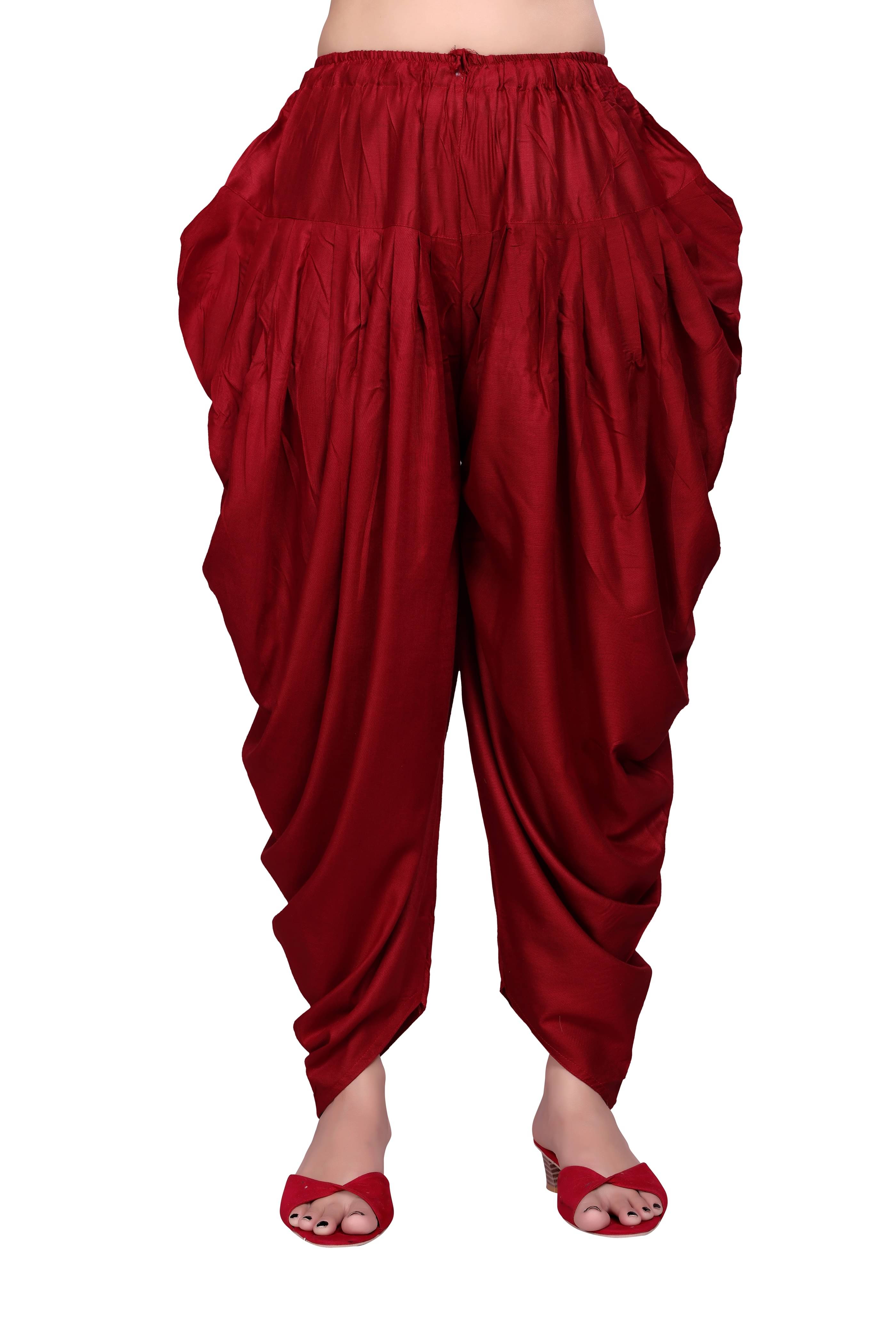     			DELTIN HUB Pack of 1 Cotton Blend Women's Patiala ( Maroon )