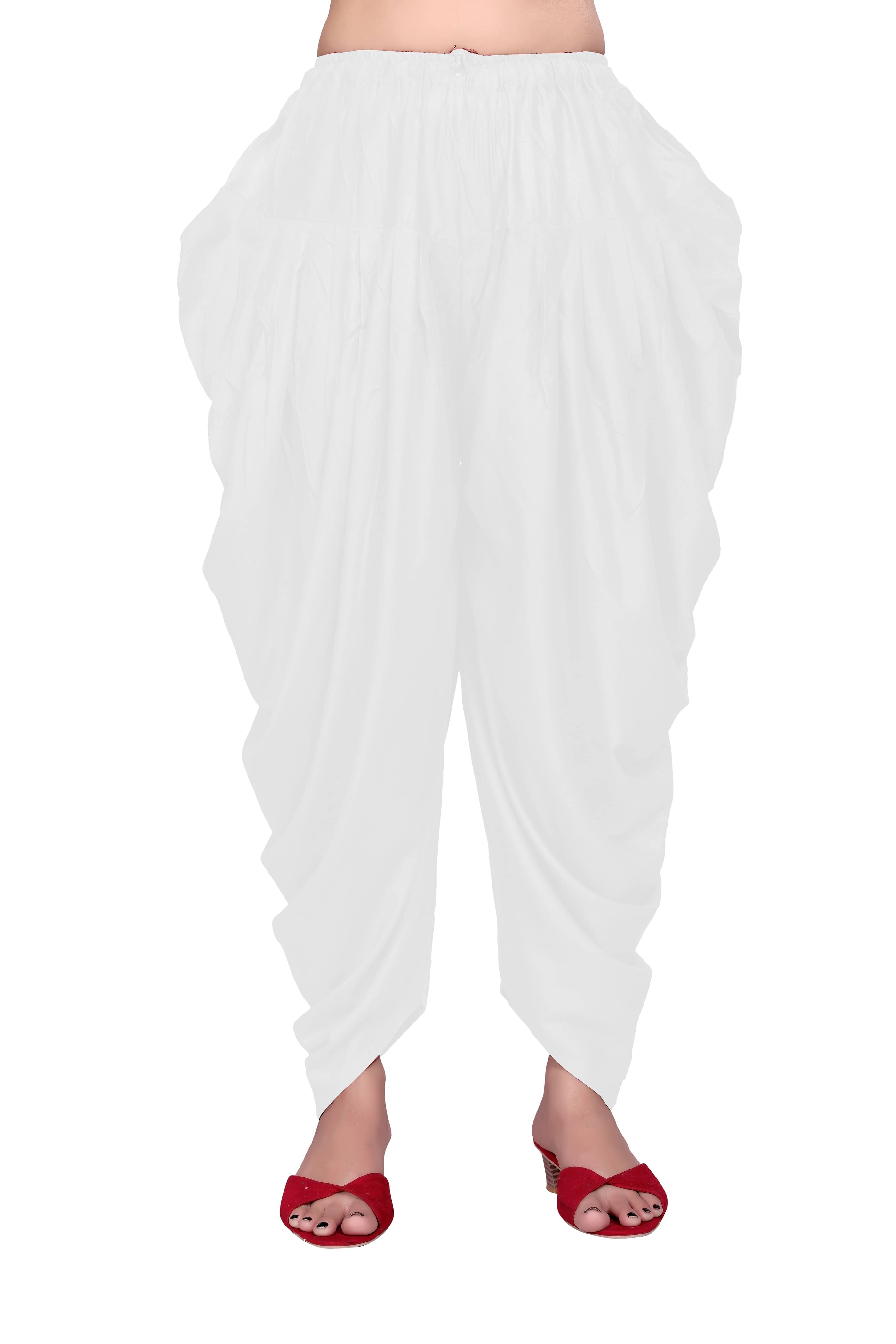     			DELTIN HUB Pack of 1 Cotton Blend Women's Patiala ( White )