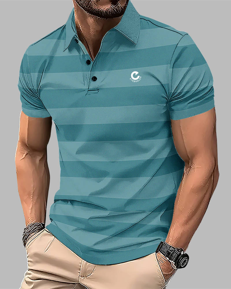Eyebogler Pack of 1 Cotton Blend Regular Fit Striped Half Sleeves Men's Polo T Shirt ( Light Blue ) Eyebogler Pack of 1 Cotton Blend Regular Fit Striped Half Sleeves Men's Polo T Shirt ( Light Blue )