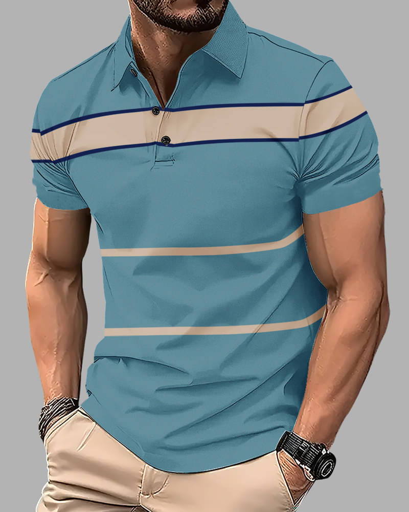Eyebogler Pack of 1 Cotton Blend Regular Fit Striped Half Sleeves Men's Polo T Shirt ( Blue ) Eyebogler Pack of 1 Cotton Blend Regular Fit Striped Half Sleeves Men's Polo T Shirt ( Blue )