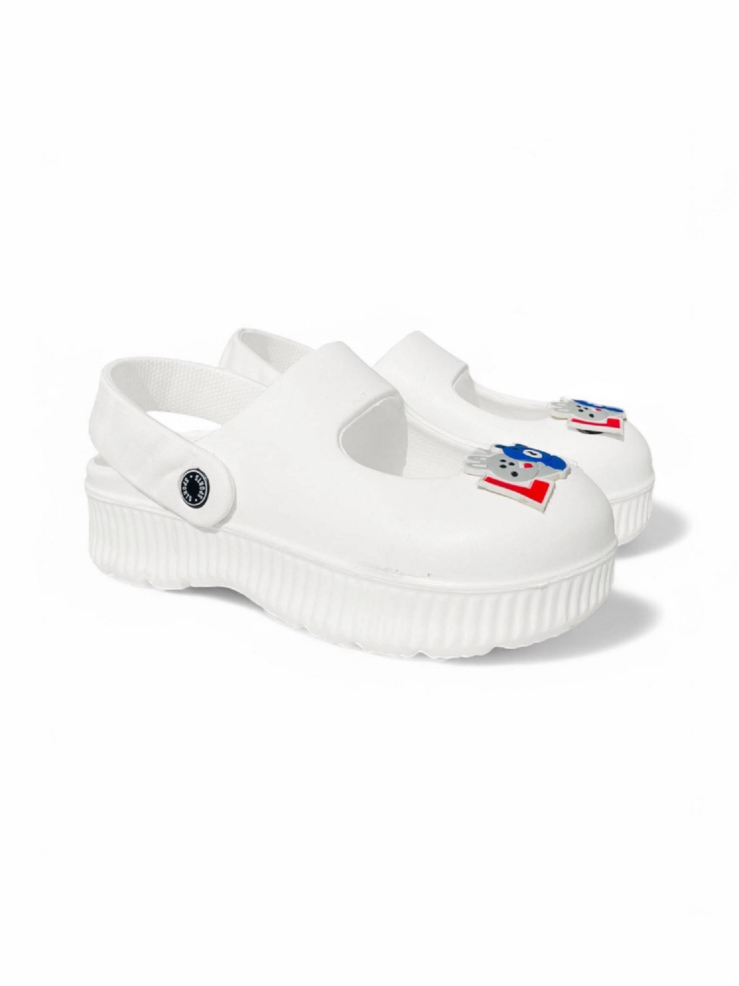     			Fabbmate White Women's Clogs