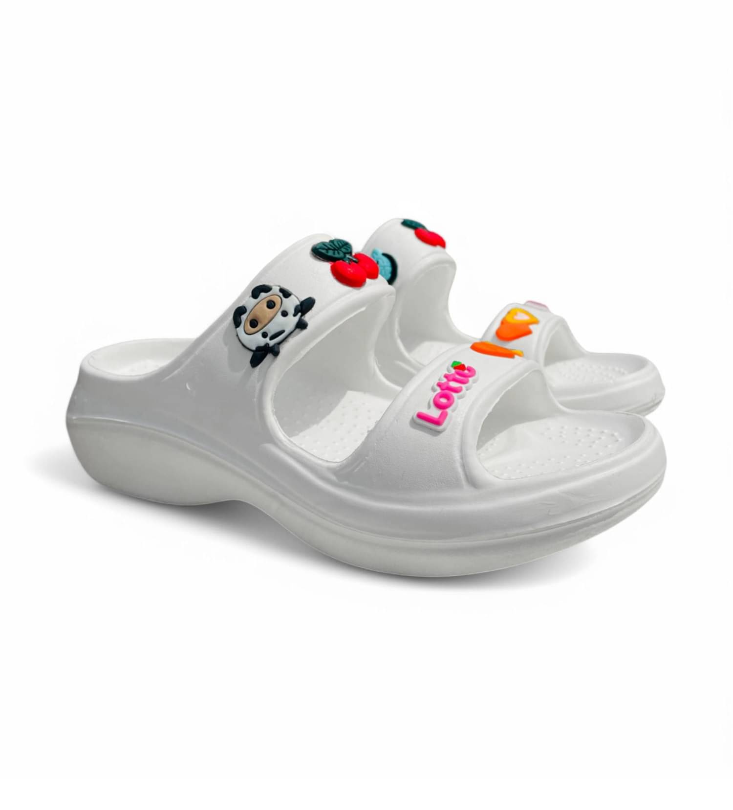     			Fabbmate White Women's Clogs