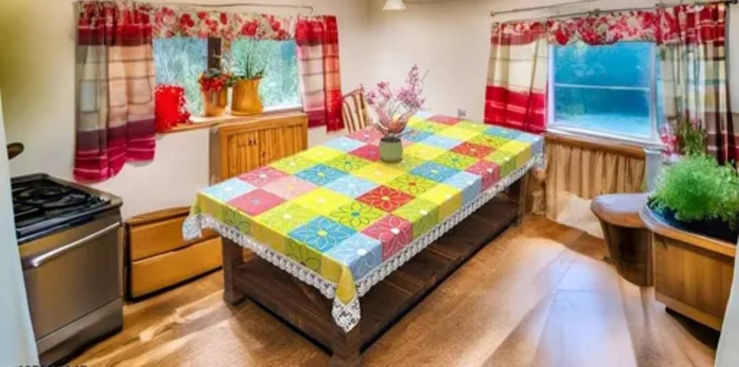     			GEPNING Printed PVC 6 Seater Rectangle Table Cover ( 60 x 40 ) cm Pack of 6 Multicolor