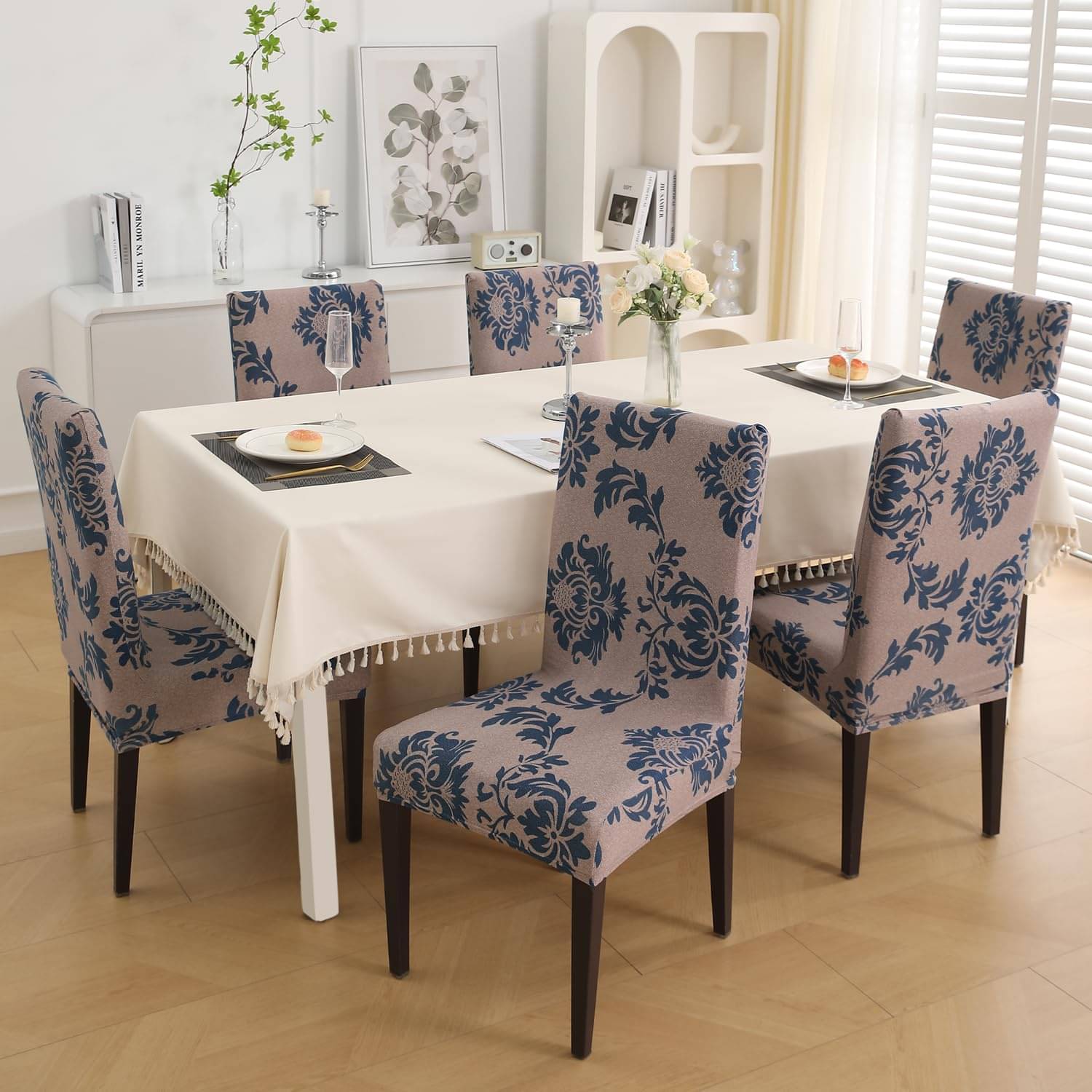     			GIFTS ISLAND 6 Seater Polyester Chair Cover ( Pack of 6 )