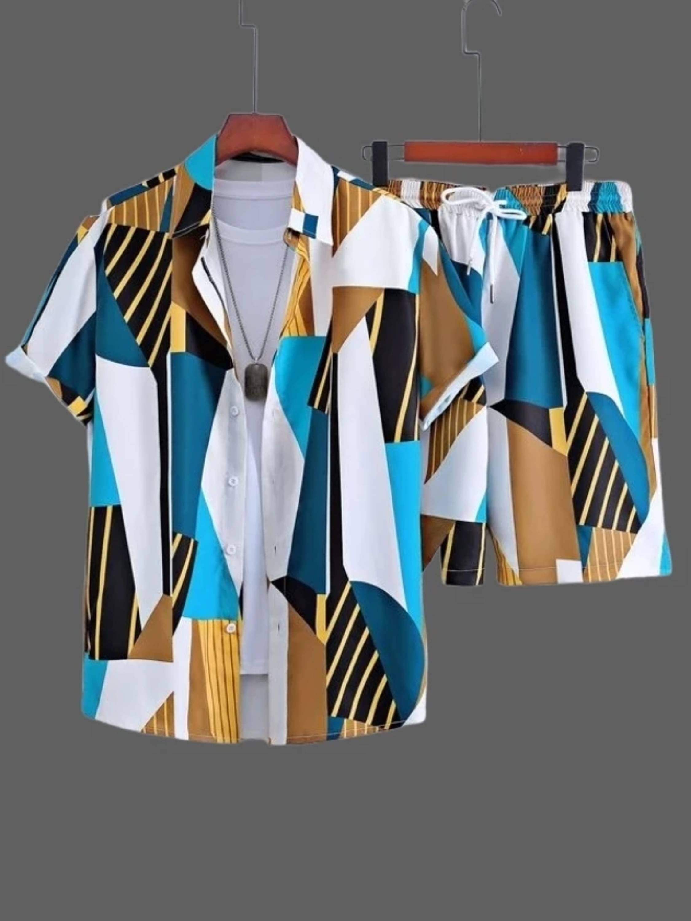 GLORISTAR Men's Shirt With Shorts Co-Ords Set ( Pack of 1 , Multicolor ) GLORISTAR Men's Shirt With Shorts Co-Ords Set ( Pack of 1 , Multicolor )