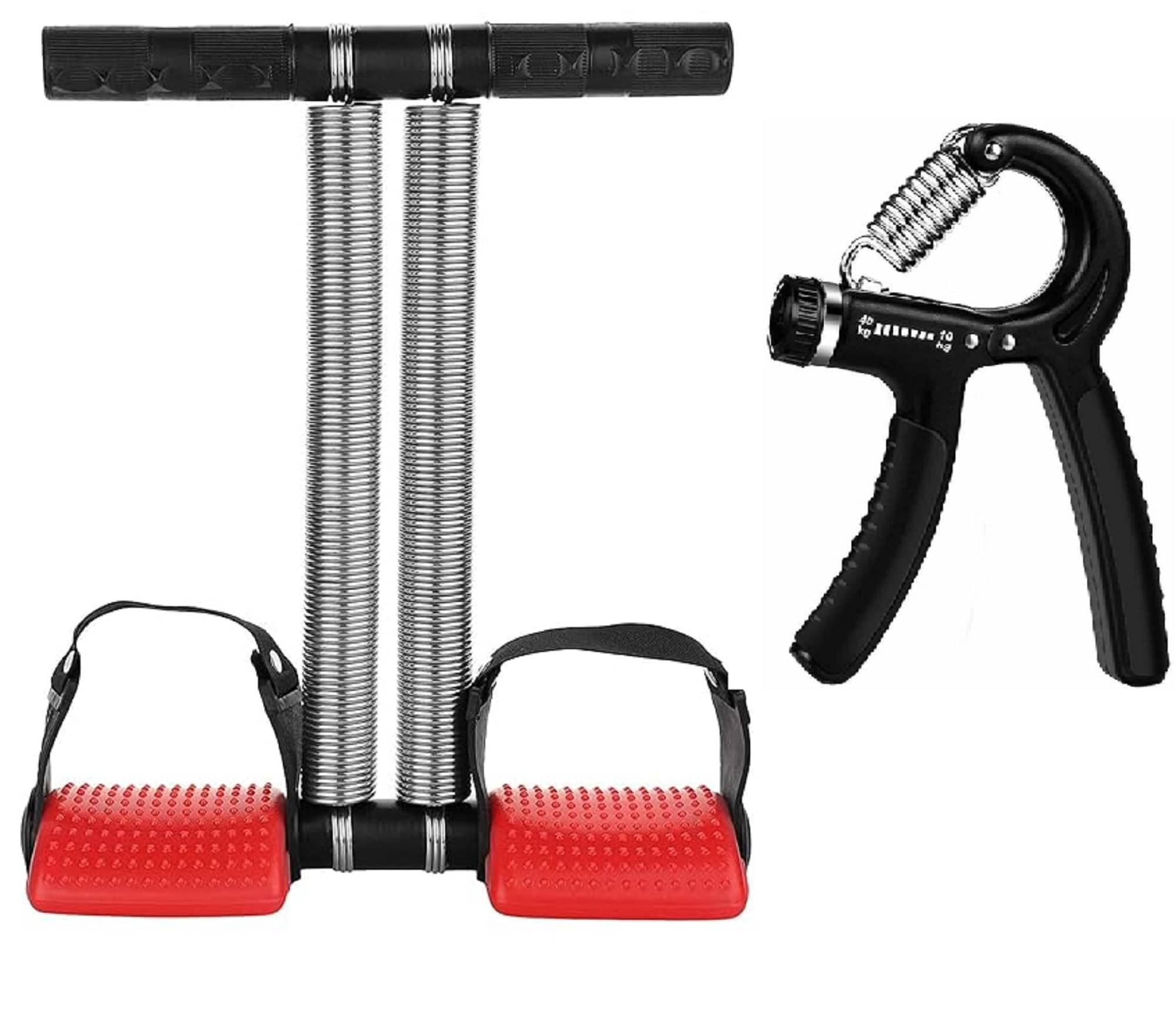 Gjshop Double Spring Tummy Trimmer & Adjustable Hand Grip Strengthener Ab Workout & Grip Training Home & Gym Exercise Equipment for Men & Women Gjshop Double Spring Tummy Trimmer & Adjustable Hand Grip Strengthener Ab Workout & Grip Training Home & Gym Exercise Equipment for Men & Women