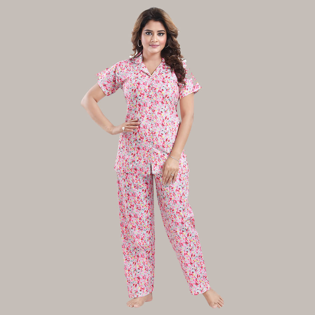 Gutthi Grey Cotton Women's Nightwear Nightsuit Sets ( Pack of 1 ) Gutthi Grey Cotton Women's Nightwear Nightsuit Sets ( Pack of 1 )
