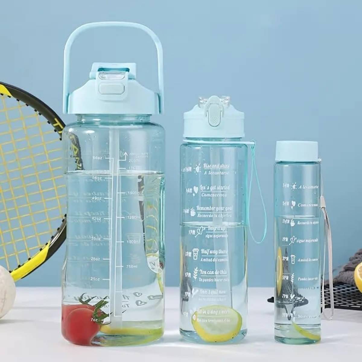 HINGOL transparent motivational bottle 3 pcs Multicolour Plastic Water Bottle 2000 mL ( 3 ) HINGOL transparent motivational bottle 3 pcs Multicolour Plastic Water Bottle 2000 mL ( 3 )