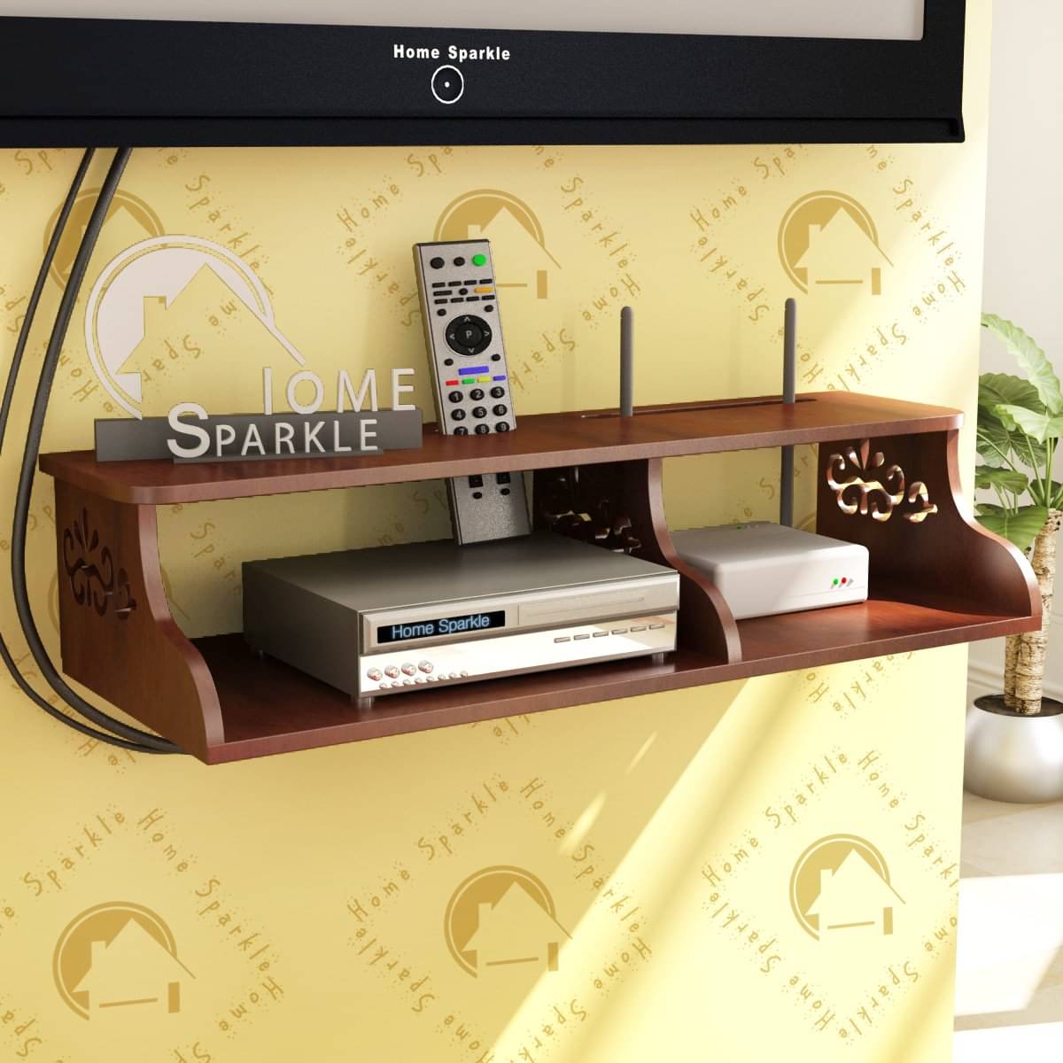     			Home Sparkle Floating Shelves Brown MDF - Pack of 1