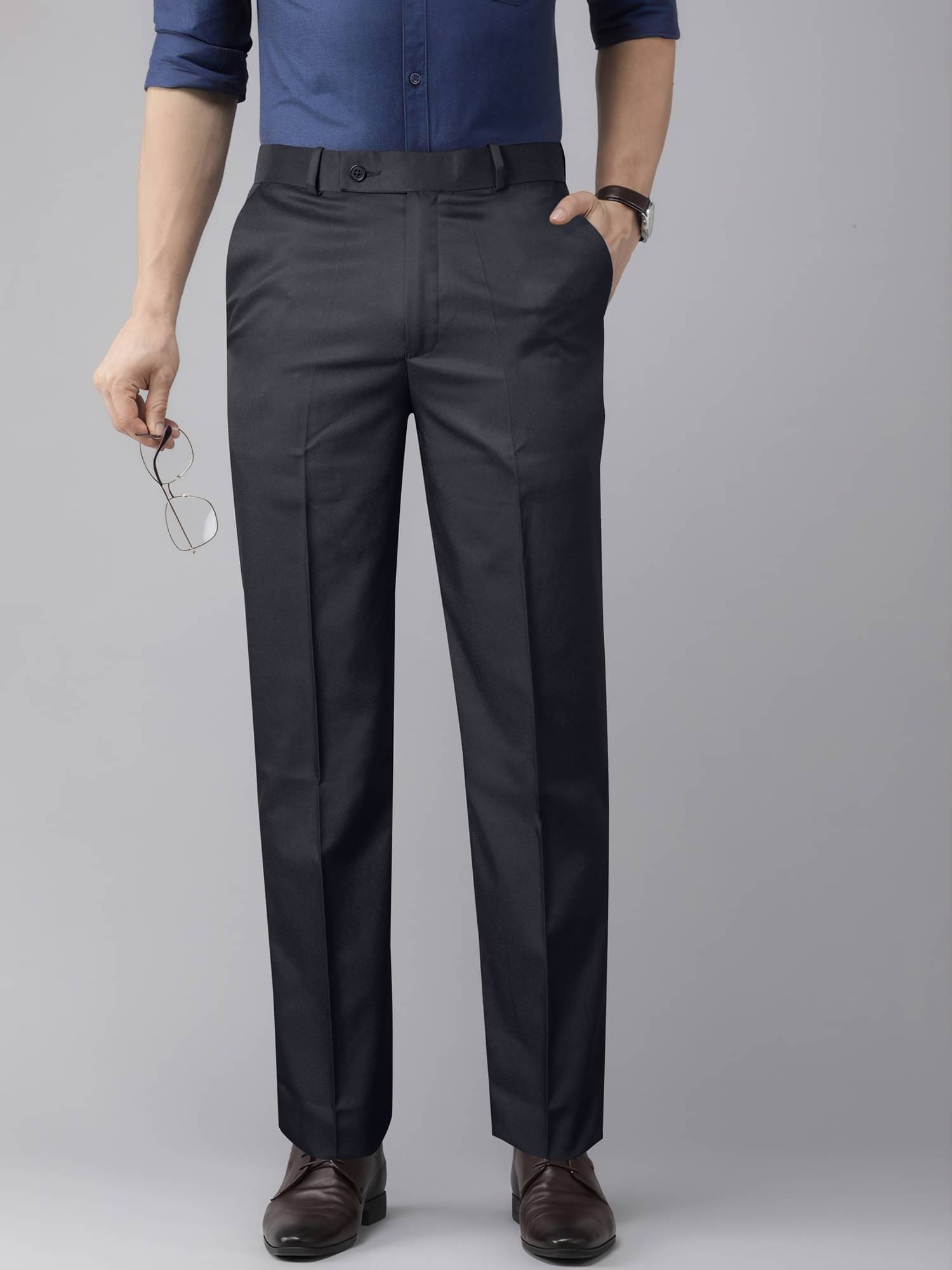     			JB JUST BLACK Regular Flat Men's Formal Trouser - Black ( Pack of 1 )