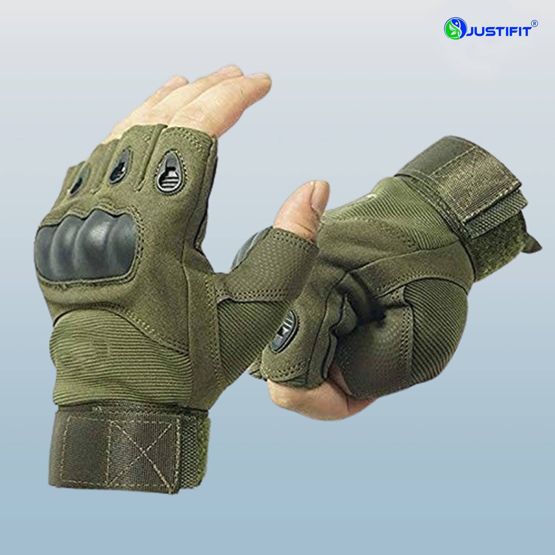     			JUSTIFIT Half Fingers Polyester Riding Gloves ( Pair of 1 )