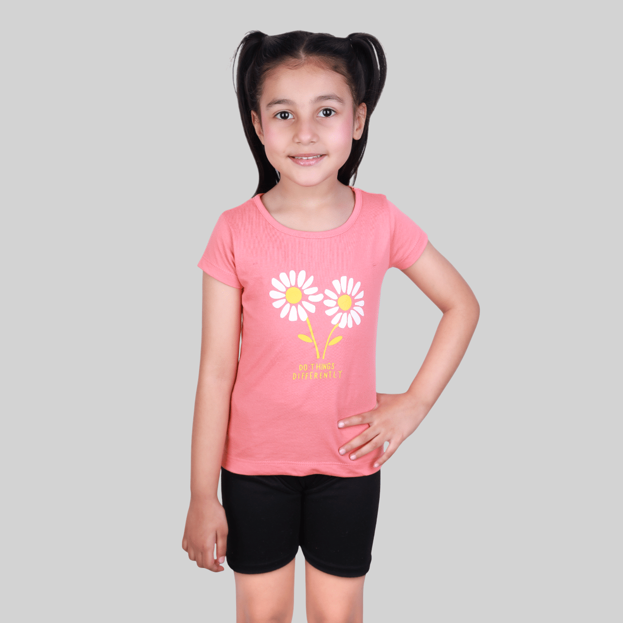     			Kidzee Kingdom Pack of 1 Girls Cotton T-Shirt ( Pink )