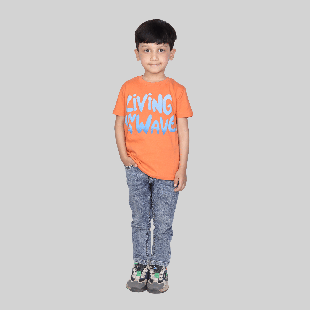     			Kidzee Kingdom Pack of 1 Boys Cotton T-Shirt ( Orange )