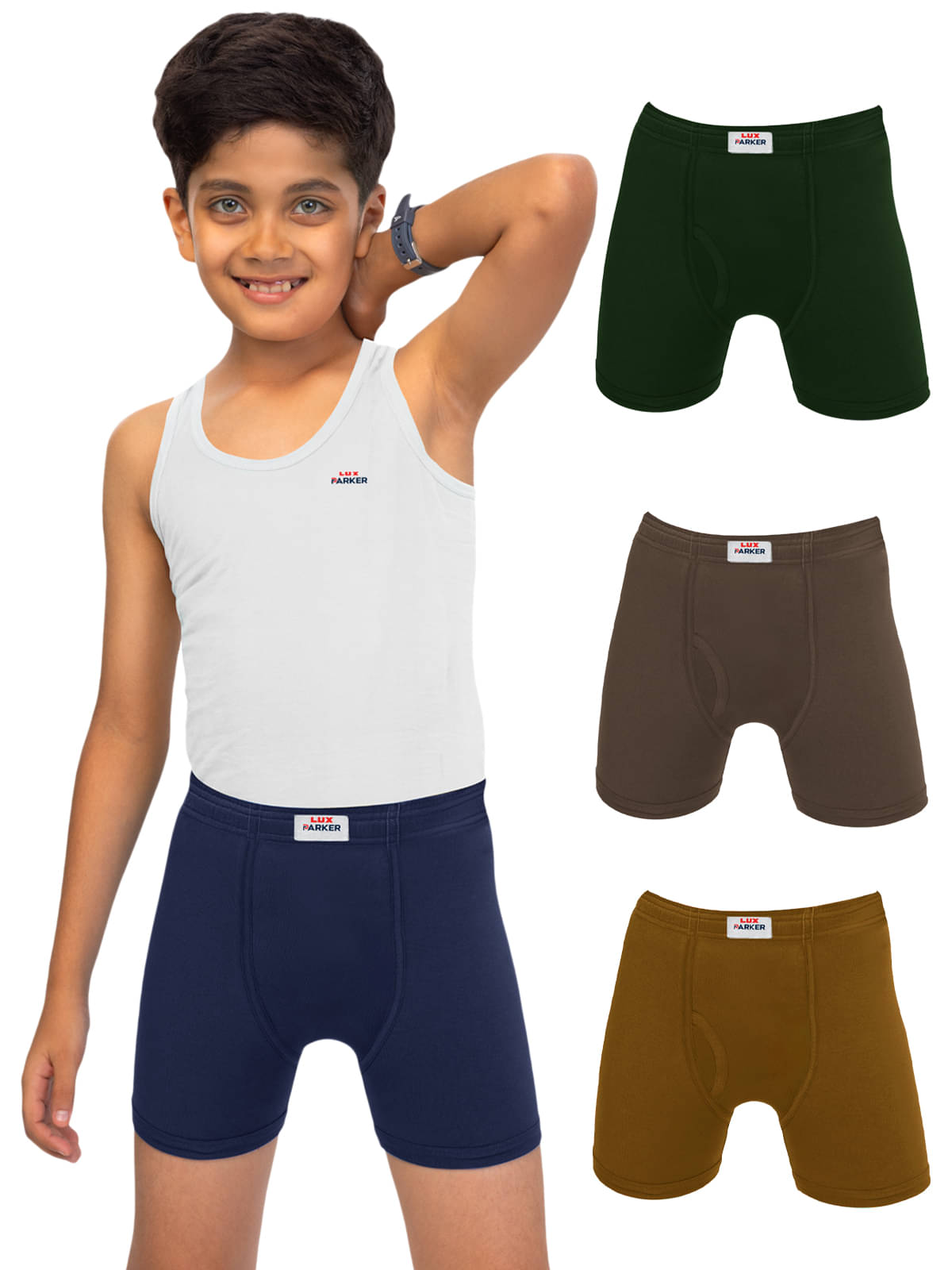     			LUX PARKER Pack of 4 Boys Cotton Trunks ( Multicolor )