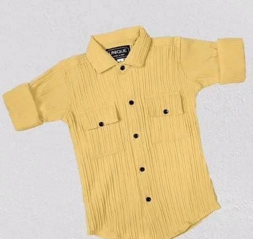     			Mameru Pack of 1 Boys Cotton Blend Full Sleeves Shirt ( Yellow )