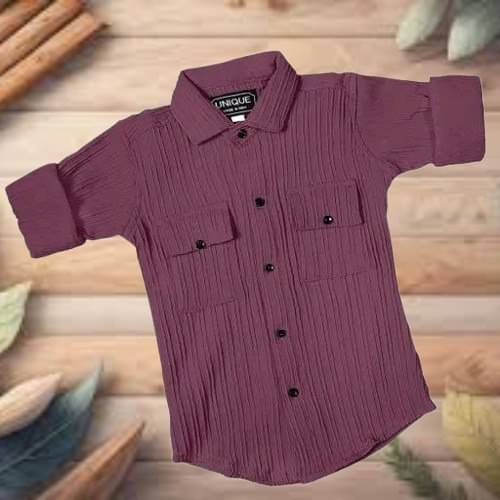 Mameru Pack of 1 Boys Cotton Blend Full Sleeves Shirt ( Maroon )     			Mameru Pack of 1 Boys Cotton Blend Full Sleeves Shirt ( Maroon )